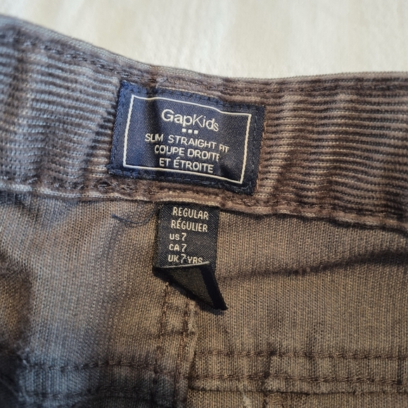 Gap kids boys size 7 gray corduroy pants, adjustable waist EUC - Picture 2 of 6